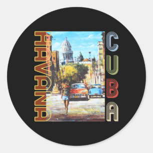 Havana Cuba Fine Art - National Capital Classic Round Sticker