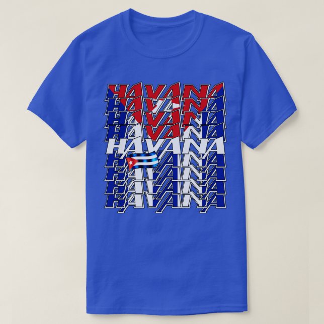 Havana Cuba Flag 3 T-Shirt (Design Front)