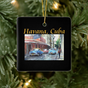 Havana Cuba Floridita Art Ceramic Ornament