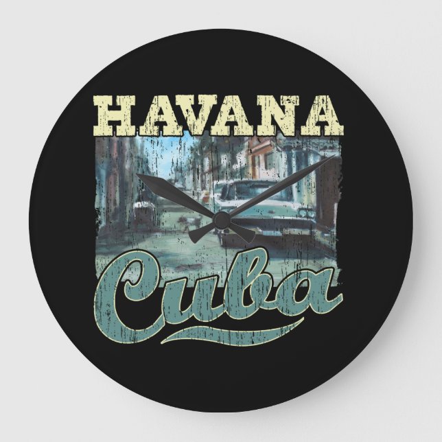 Havana Cuba Graffiti Street Art - Love Habana Large Clock (Front)