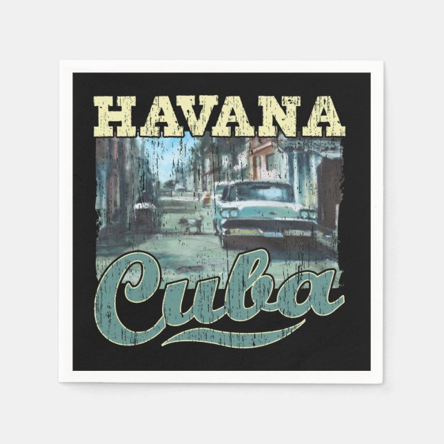 Havana Cuba Graffiti Street Art - Love Habana Napkin (Front)