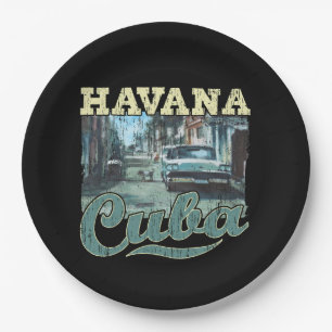 Havana Cuba Graffiti Street Art - Love Habana Paper Plate