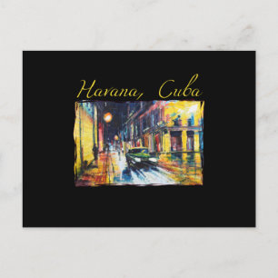 Havana Cuba - Habana Vieja Night Scene Postcard