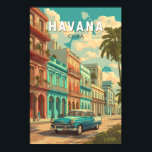 Havana Cuba Illustration Travel Art Vintage Poster<br><div class="desc">Havana retro vector travel design. From strolling the cobblestone streets of Old Havana to cruising along the Malecón,  the city offers a timeless blend of history,  art,  and Caribbean energy.</div>