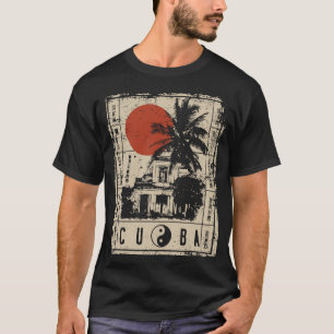 Havana Cuba Palm Trees Japanese Tropical Art T-Shirt