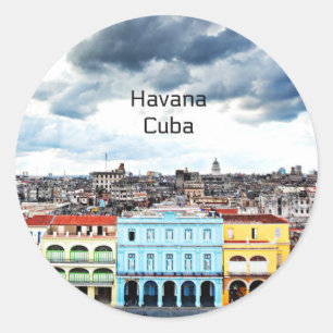 Havana, Cuba photograph, Classic Round Sticker