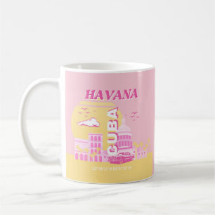 Havana Cuba Pink Preppy Art Coffee Mug