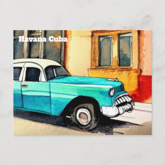 havana cuba postcard old car