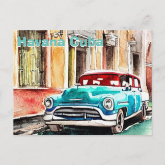 havana cuba postcard old car 2