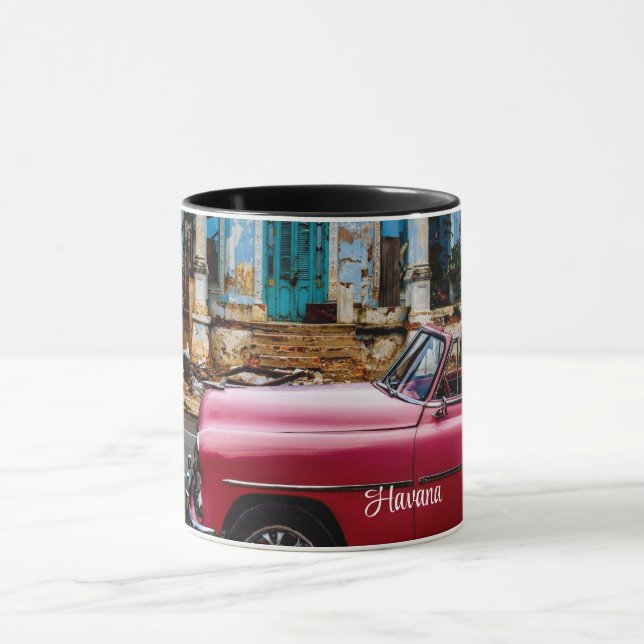 Havana Cuba Red Vintage Car        Mug (Center)