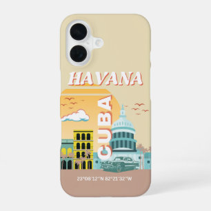Havana Cuba Retro Travel Art iPhone 16 Case
