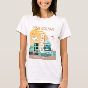 Havana Cuba Retro Travel Art T-Shirt