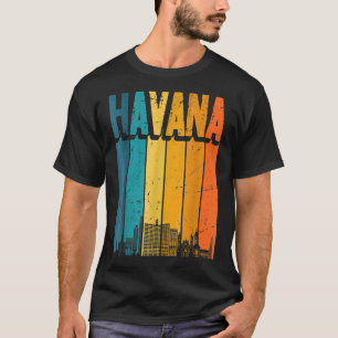 Havana Cuba Retro Vintage Sunset Skyline Havana T-Shirt