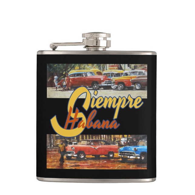 Havana Cuba - Siempre Habana Hip Flask (Front)