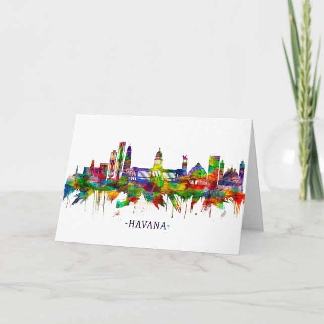 Havana Cuba Skyline Holiday Card (Front)