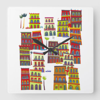 Havana Cuba Square Wall Clock