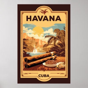 Havana, Cuba, Travel Ad  Poster