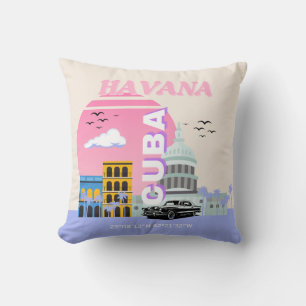 Havana Cuba Travel Art Cushion