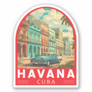 Havana Cuba Travel Art Emblem