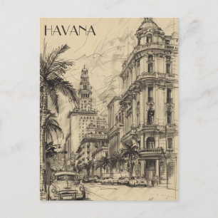 Havana Cuba Travel Postcard
