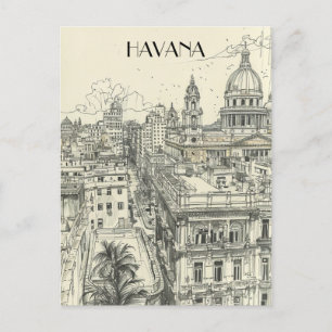 Havana Cuba Travel Postcard