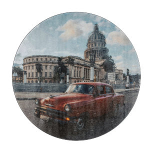 Havana Cuba Vintage Classic Car Cutting Board