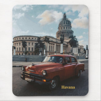 Havana Cuba Vintage Classic Car Mouse Mat