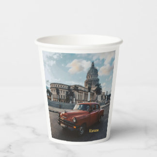 Havana Cuba Vintage Classic Car Paper Cups