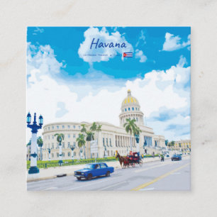 Havana, Cuba - Vintage Classic Soul Square Business Card