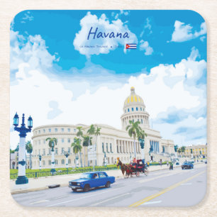 Havana, Cuba - Vintage Classic Soul Square Paper Coaster