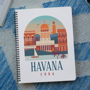 Havana Cuba Vintage Minimal Retro Travel Notebook