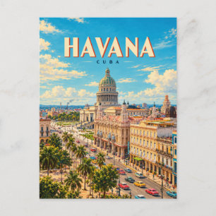 Havana Cuba Vintage Travel Art Postcard