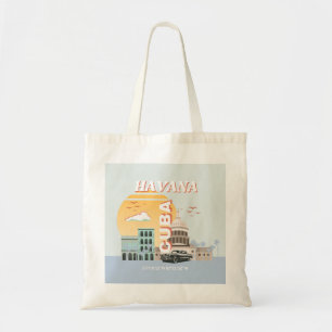 Havana Cuba Vintage Travel Art Tote Bag