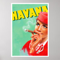 Havana Cuba vintage travel poster