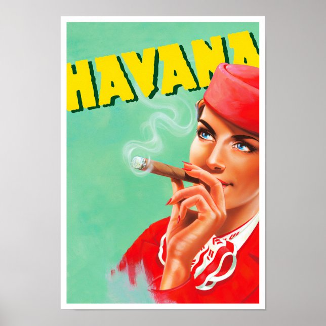 Havana Cuba vintage travel poster (Front)