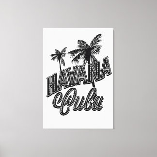 Havana Cuba vintage typeface art. Canvas Print