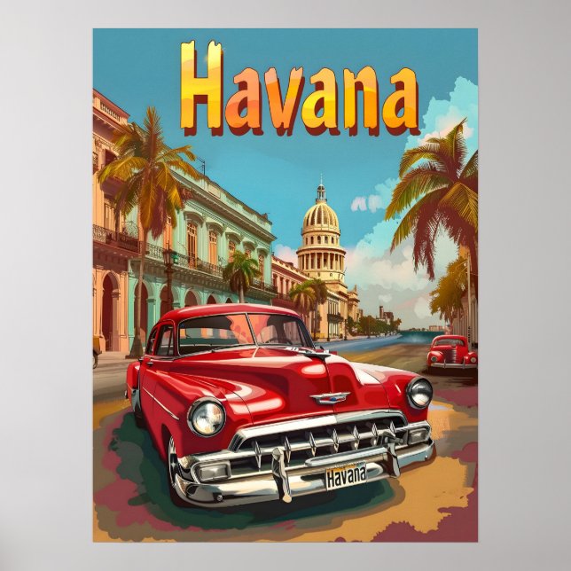 Havana Dreams: Cruise in a Vintage Car Poster (Front)