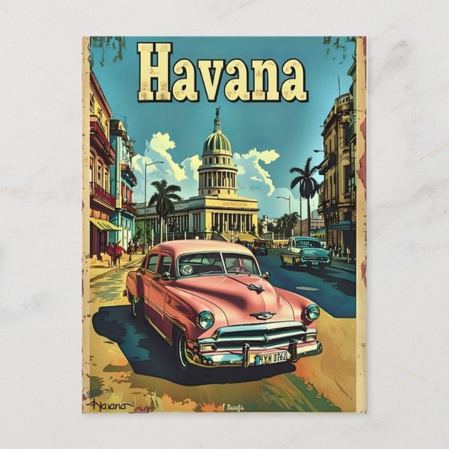 Havana Dreams: Vintage Car Postcard (Front)