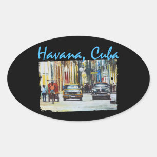 Havana Habana Viejo Cuba Oval Sticker