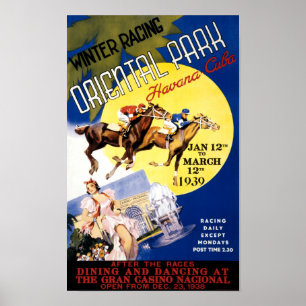 Havana Horse Racing Vintage Travel Poster
