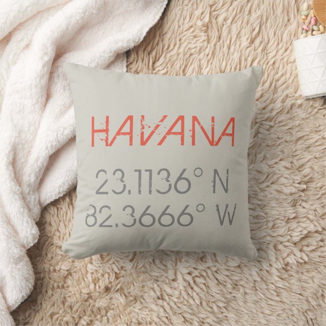 Havana Longitude Latitude Cushion (Blanket)