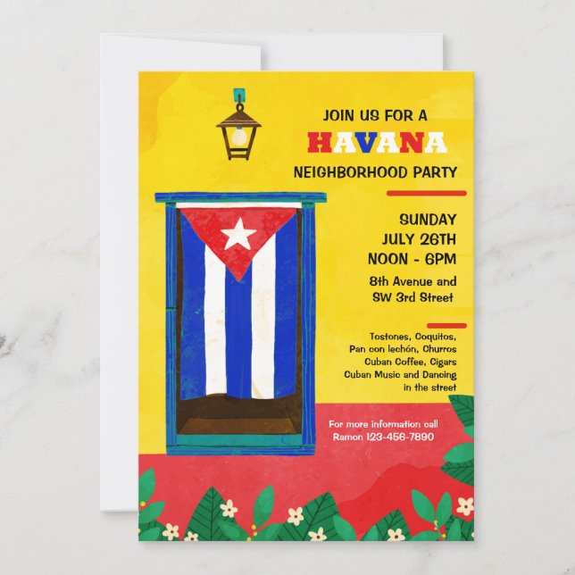 Havana Neighbourhood Party Invitation (Front)