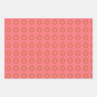 Havana Nights Cuban Caribbean Coral Tile Pattern  Wrapping Paper Sheet