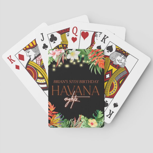 Havana Nights, Havana Nights Party, Tropical  Playing Cards (Back)