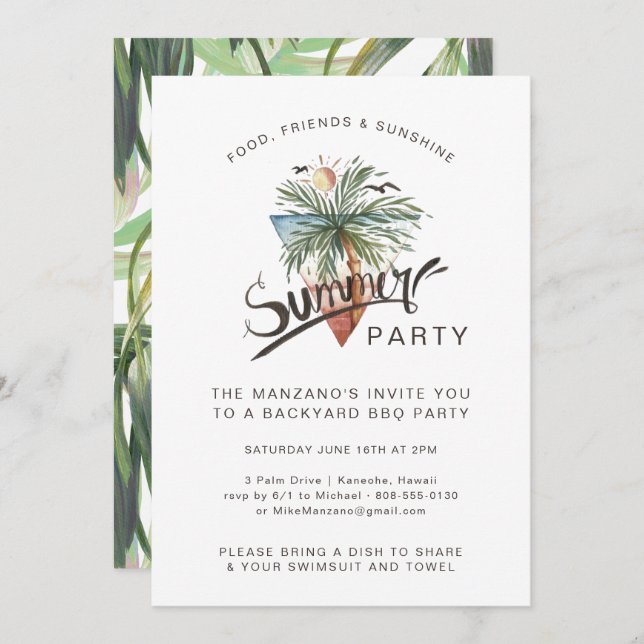 Havana Nights | Summer Backyard Party Invitation (Front/Back)