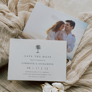 Havana Palm   Elegant Vintage Palm Tree Photo Save The Date