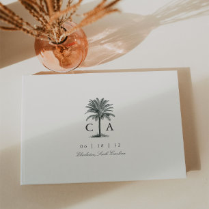 Havana Palm Vintage Palm Tree Wedding Guest Book