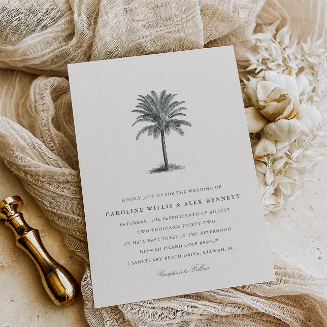 Havana Palm | Vintage Palm Tree Wedding Invitation (Creator Uploaded)