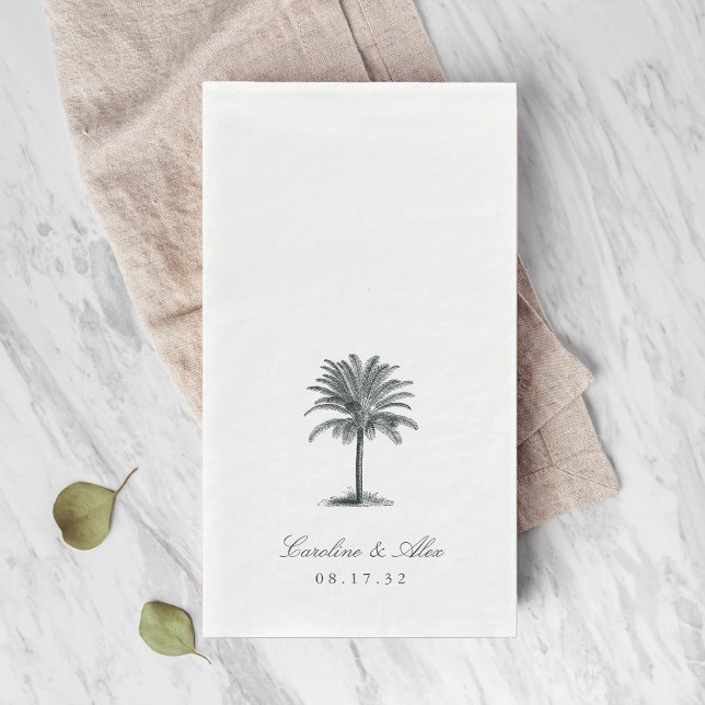 Havana Palm | Vintage Palm Tree Wedding Napkin (Creator Uploaded)