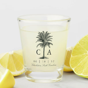 Havana Palm   Vintage Palm Tree Wedding Shot Glass